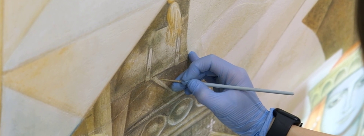 Գրիգոր Խանջյանի մոնումենտալ եռամաս որմնանկարի վերաբացումը